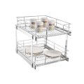 2 Layer Stainless Steel Cabinet Dish Storage basket